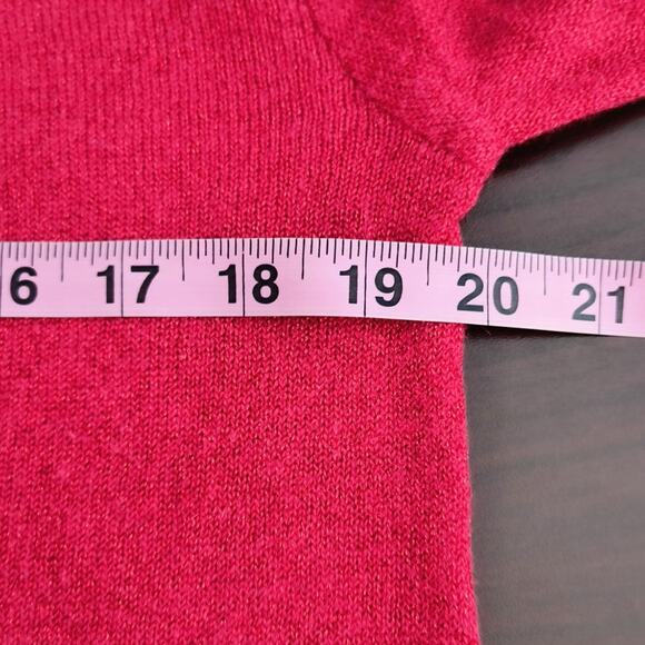 Baxter Wells Metallic Thread Sweater Women's Sz L Red Long Sleeve Mock Neck - Picture 10 of 16